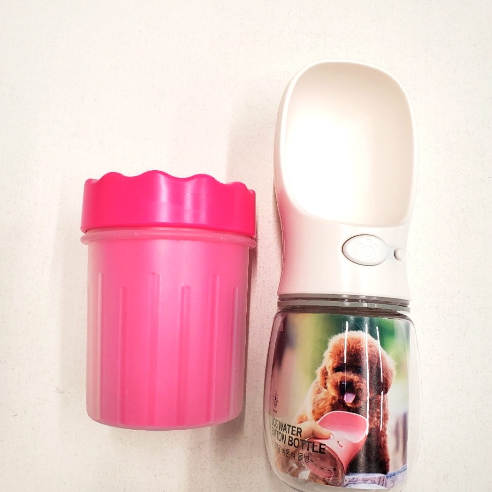 Pet bottle and foot cleaner for small pets.